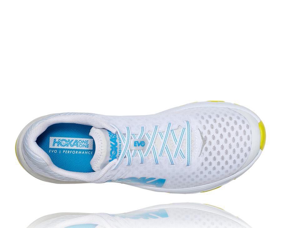 Hoka Australia One One EVO Carbon Rocket - Womens Running Shoes White - PNRSW-2613